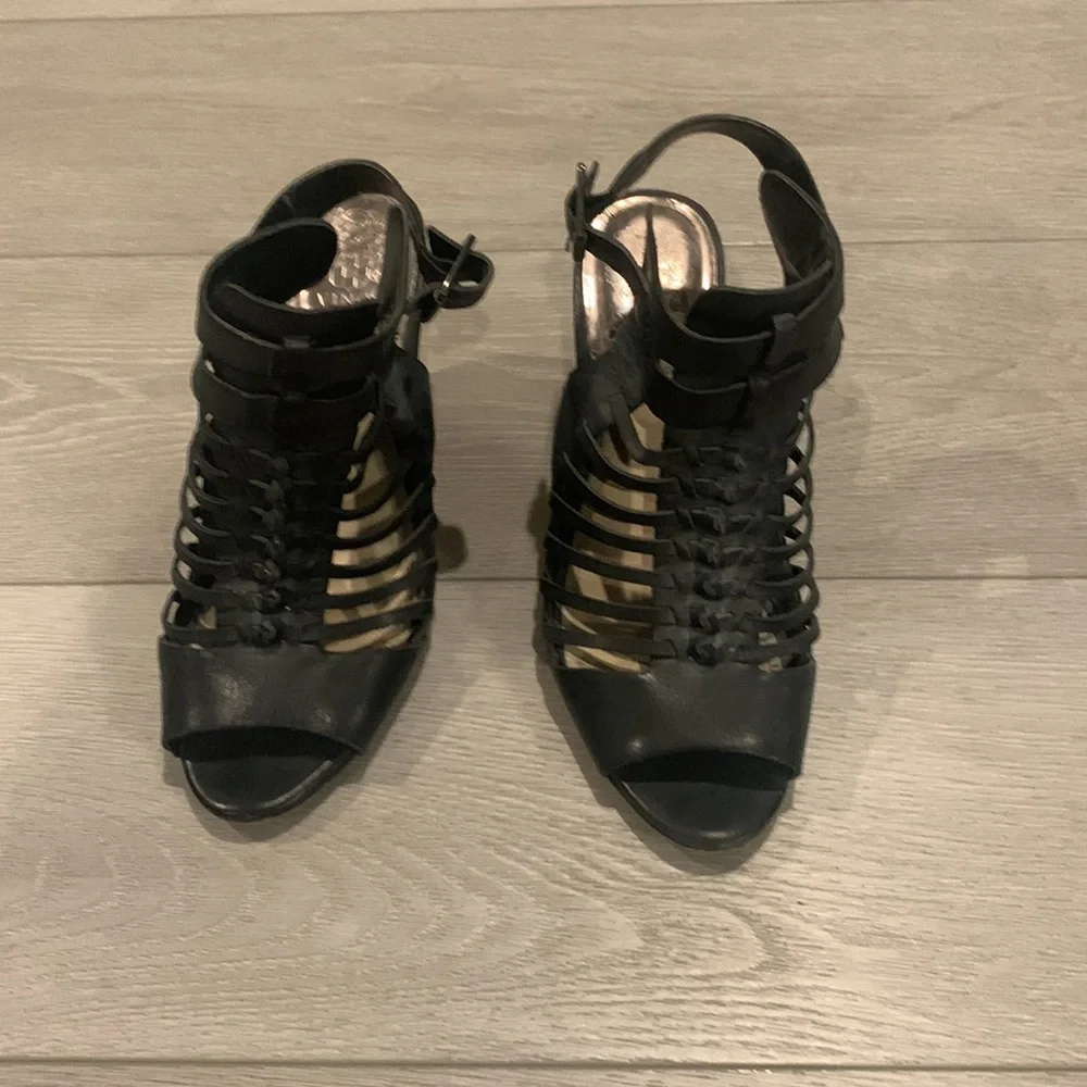 Vince Camuto Wedge Sandals - Black - Size 8.5 M - Picture 5 of 13